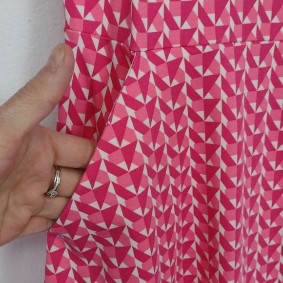 New York & Co Pink Cotton Knit Fit & Flare Dress Sz S Barbiecore  Coquette Girl - Picture 3 of 11